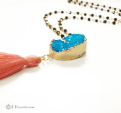 Rosary necklaces with semi-precious gemstone