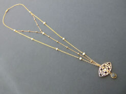 Long necklaces with pearls and evil EYE
