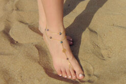 βραχιολι ποδιου χρυσο με περλες