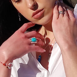 ασημενιο δαχτυλιδι με αμαζονιτη